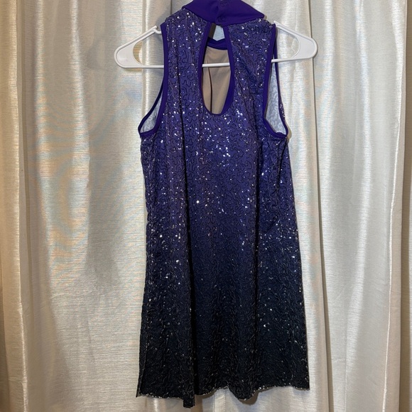 Balera Purple Blue Ombre Sequin Dance Dress Costume - Picture 6 of 12